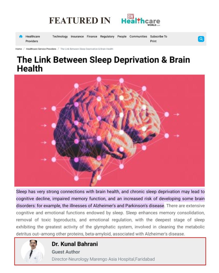 The Link Between Sleep Deprovation and Brain Health - Dr Kunal Bahrani